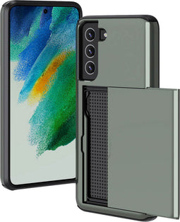 iMoshion Hoesje Geschikt voor Samsung Galaxy S21 FE Hoesje - Ruimte voor 2 pasjes - iMoshion Backcover met pasjeshouder - Donkergroen