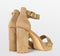 POSH by Poelman LAAR - Dames Sandalen met hak - Imitatiesuède - Beige - Maat 40