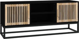 vidaXL - Tv-meubel - 105x30x45 - cm - bewerkt - hout - en - ijzer - zwart