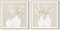 Home ESPRIT - Schilderij Vaas Cottage - Handgeverfd - Wit Beige (2 stuks)