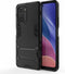 Lunso - Double Armor backcover hoes met stand - Geschikt voor Xiaomi Mi 11i / Poco F3 - Zwart