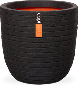 Capi Europe - Bloempot bol Row NL - 43x41 - Zwart - Opening Ø35 - Bloempot voor binnen en buiten - Levenslang garantie - Breukbestendig - 100% Recyclebaar - CO2 Neutraal geproduceerd - KBLRO933