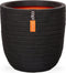 Capi Europe - Bloempot bol Row NL - 43x41 - Zwart - Opening Ø35 - Bloempot voor binnen en buiten - Levenslang garantie - Breukbestendig - 100% Recyclebaar - CO2 Neutraal geproduceerd - KBLRO933