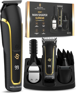 Wellshave 6-in-1 Baardtrimmer Supreme - Trimmer Baard & Lichaam - IPX7 Waterdicht - 6 opzetstukken