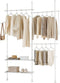SoBuy FRG34-II-W - Telescoop Kledingrek - Verstelbaar B(147–195) x H(200–295) cm - Wit