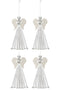 J-Line Doos Van 4 Engel Hanger Pailletten Glas Transparant