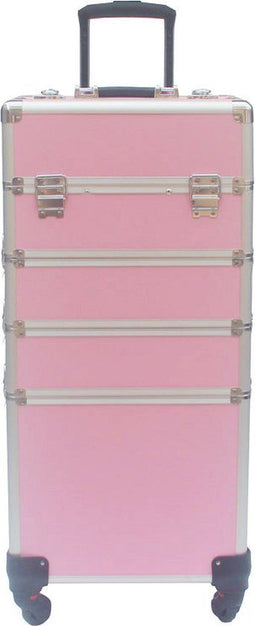 VDD Visagie - Make-up koffer trolley - 4 in 1 - Roze (8719128195322)