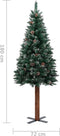vidaXL - Kerstboom - met - echt - hout - en - sneeuw - smal - 180 - cm - groen