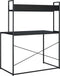 vidaXL - Computerbureau - 110x60x138 - cm - bewerkt - hout - zwart