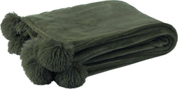 J-Line Plaid Pompom Polyester Donkergroen