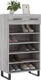 vidaXL - Schoenenkast - 60x35x105 - cm - bewerkt - hout - grijs - sonoma - eikenkleur