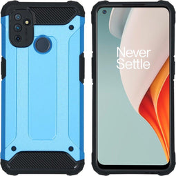 iMoshion Hoesje Geschikt voor OnePlus Nord N100 Hoesje - iMoshion Rugged Xtreme Backcover - Lichtblauw