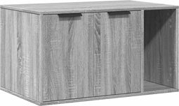 vidaXL - Kattenbakkast - 80x50x45 - cm - bewerkt - hout - grijs - sonoma - eikenkleur
