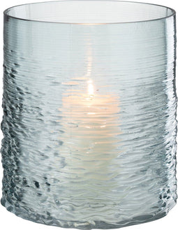 J-Line windlicht Zee - glas - blauw - small