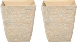 DELOS - Bloempot set van 2 - Beige - 39 cm - Stenenmix