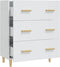 vidaXL - Dressoir - 70x34x90 - cm - bewerkt - hout - hoogglans - wit