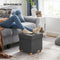 Songmics Kruk - Opvouwbare Kruk Met Opbergruimte - 38 x 40 x 38 cm - Grijs