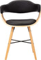 vidaXL - Eetkamerstoelen - 2 - st - kunstleer - en - gebogen - hout - zwart