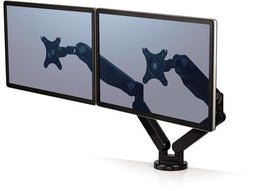 Fellowes Platinum - Monitorarm voor 2 Schermen - Gasveer - USB - Zwart