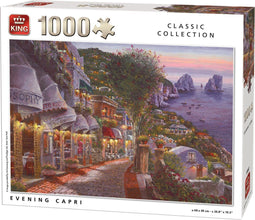 King Puzzel - Capri Evening - 1000 stukjes - Kleur: wit