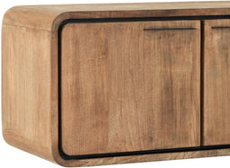 DTP Home Hanging TV stand Evo large, 4 doors, 2 open racks,40x225x40 cm, recycled teakwood