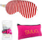 SMUG Slaapmasker met Opbergzakje - 100% Verduisterend - Verstelbaar Oogmasker in Satijn - Candy Cane Print