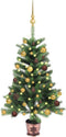 vidaXL - Kunstkerstboom - met - verlichting - en - kerstballen - 65 - cm - groen