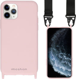 iMoshion Hoesje Geschikt voor iPhone 11 Pro Hoesje Met Koord - iMoshion Color Backcover met koord - Nylon Strap - Roze