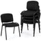 Coast Vergaderstoelen Set - Stapelbaar - Ergonomisch - Linnen - Metaal - 5-Delig - Zwart