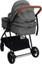 vidaXL - Kinderwagen - 2-in-1 - staal - lichtgrijs - en - zwart