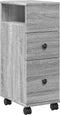 vidaXL - Badkamerkast - smal - met - wielen - bewerkt - hout - grijs - sonoma - eiken