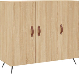 vidaXL - Dressoir - 90x34x80 - cm - bewerkt - hout - sonoma - eikenkleurig