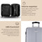 Slazenger Kofferset 2 Delig - Handbagage Trolley en Ruimbagage Koffer (S + M/L) - Hardcase met 360° Wielen en Cijferslot - Zilver