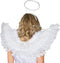 dressforfun - vrouwenkostuum kerstengel XL - lang kleed met vleugels en aureool - wit