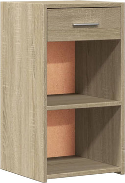 vidaXL - Nachtkastje - 35x34x65 - cm - bewerkt - hout - sonoma - eikenkleurig