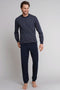Schiesser Heren Pyjama - Lange broek - 100% Katoen - Donkerblauw