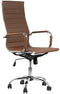 Feel Furniture Luxe Bureaustoel - Hoge Rugleuning - Cognac Zilver