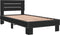 vidaXL - Bedframe - bewerkt - hout - en - metaal - zwart - 90x190 - cm