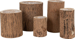 J-Line bloempot Berk - hout - naturel - large - Ø 28 cm