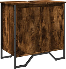 vidaXL - Wastafelkast - 60x35x60 - cm - bewerkt - hout - gerookt - eikenkleurig