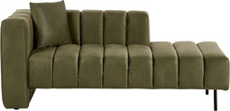 LANNILS - Chaise longue - Groen - Linkszijdig - Fluweel