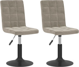 vidaXL - Eetkamerstoelen - draaibaar - 2 - st - fluweel - lichtgrijs