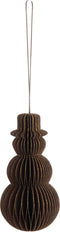 J-Line kersthanger Sneeuwman - papier - bruin - large - 3 stuks