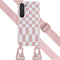 Selencia Hoesje Geschikt voor Samsung Galaxy S23 Hoesje Met Koord - Selencia Siliconen design hoesje met afneembaar koord - Roze / Irregular Check Sand Pink