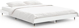 vidaXL - Bedframe - LED - massief - hout - wit - 140x190 - cm