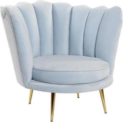 Voetensteun DKD Home Decor Polyester Hemelsblauw Spons Hout MDF (55 x 55 x 35 cm)