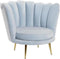 Voetensteun DKD Home Decor Polyester Hemelsblauw Spons Hout MDF (55 x 55 x 35 cm)