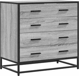vidaXL - Ladekast - 70x41x70 - cm - bewerkt - hout - grijs - sonoma - eikenkleurig
