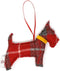 Kerstboomhanger tartan - Hondje - rood - Caroline Wolfe Murray