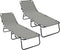 vidaXL - Opvouwbare - Ligbed - 2 - stuks - Draagbaar - Grijs - 600D - Oxford - Voortent